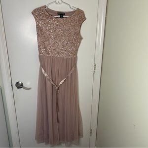 Candalite Petite | Rose gold sequin sleeveless maxi dress | petite large